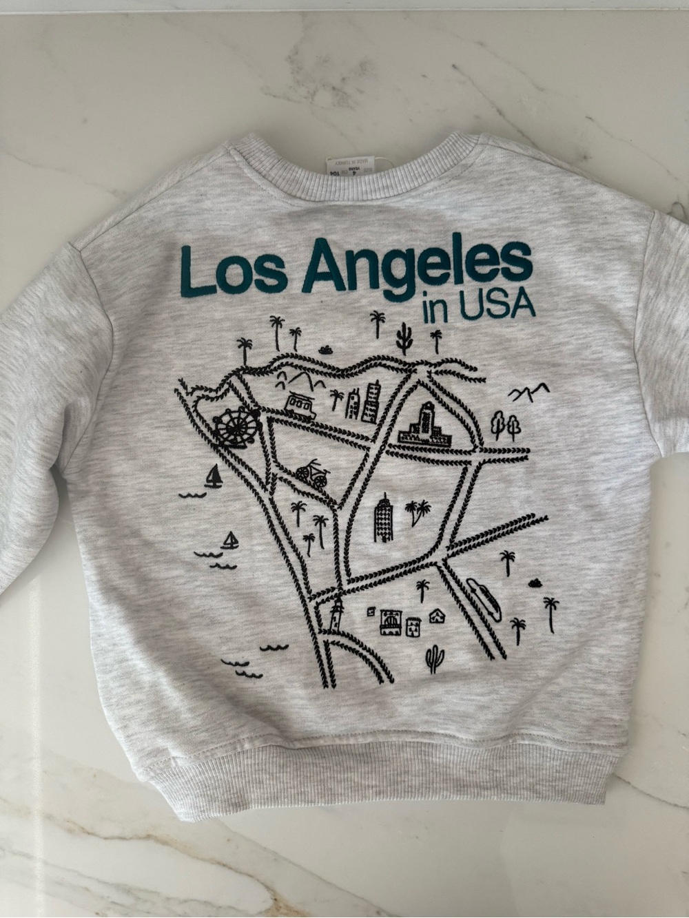 Kids Zara Grey 'Los Angeles in USA' Pullover Sweatshirt
